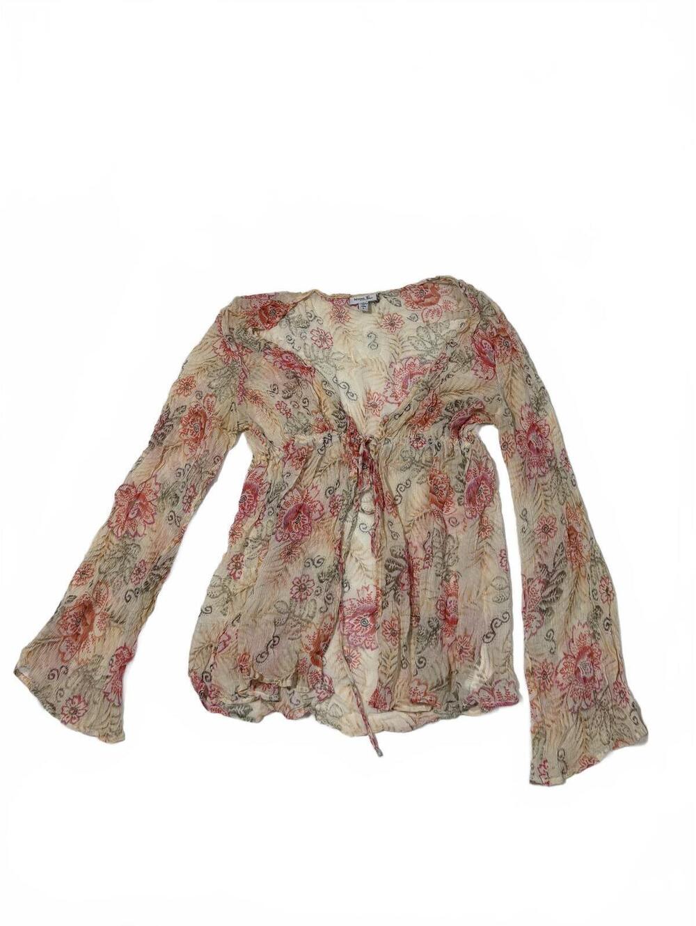 Mimi Maternity 100% Silk Tie Front Cardigan Size L